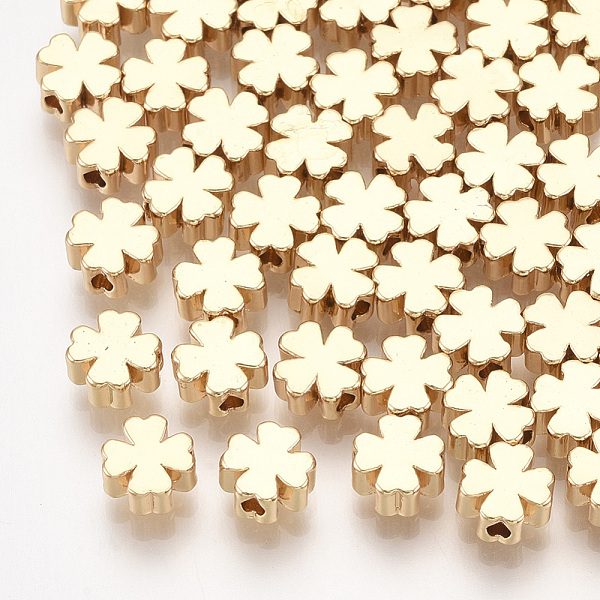 

PandaHall Brass Beads, Clover, Real 18K Gold Plated, 5x5x3mm, Hole: 1mm Brass Clover
