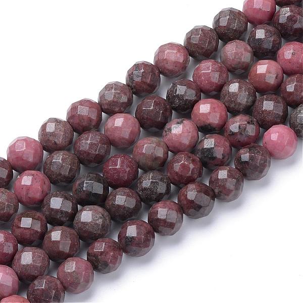 

PandaHall Natural Rhodonite Bead Strands, Faceted Round, 10mm, Hole: 1mm, about 40pcs/strand, 15.7 inch Rhodonite Round
