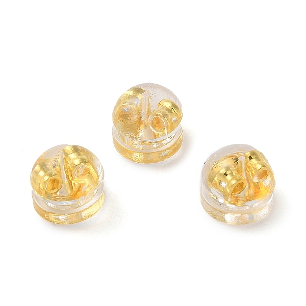 

PandaHall Rack Plating Brass Ear Nuts, with Silicone, Long-Lasting Plated, Lead Free & Cadmium Free, Half Round, Golden, 5x4.5mm, Hole...