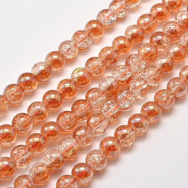 Electroplate Synthetic Crackle Quartz Bead Strands