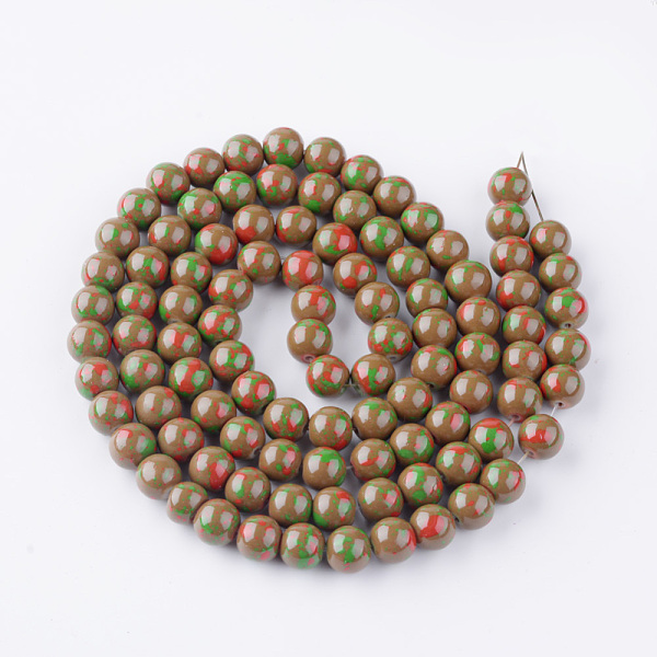 

PandaHall Matte Style Glass Bead Strands, Round, Camel, 8mm, Hole: 1mm, about 100pcs/strand, 31.4 inch Glass Round Brown