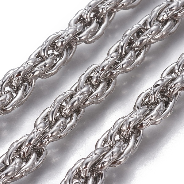 

PandaHall 304 Stainless Steel Rope Chains, Unwelded, Stainless Steel Color, 10~10.5x8x2mm 304 Stainless Steel