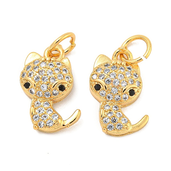 

PandaHall Rack Plating Brass Micro Pave Clear Cubic Zirconia Pendants, Long-Lasting Plated, with Jump Rings, Lead Free & Cadmium Free, Real...