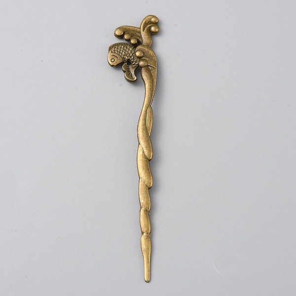 

PandaHall Alloy Fish Hair Sticks, Vintage Hair Accessories for Woman, Antique Bronze, 128x23x5mm Alloy