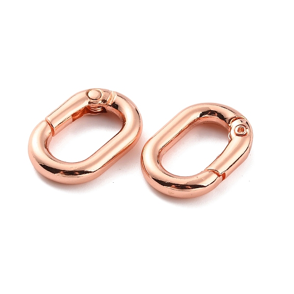 

PandaHall Alloy Spring Gate Rings, Oval, Rose Gold, 21x14x4mm Alloy