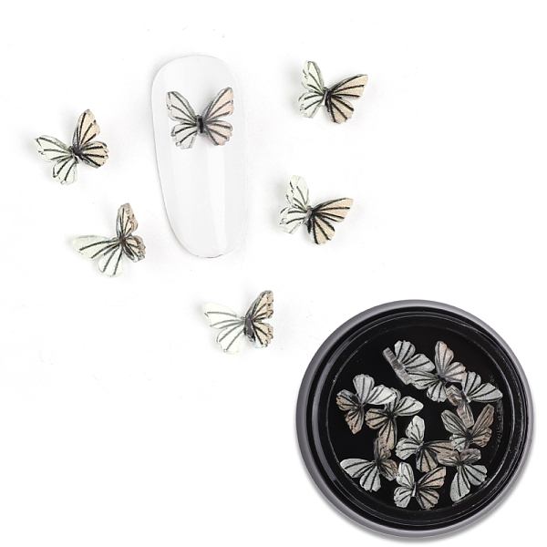 

PandaHall 3D Resin Cabochons, Nail Art Studs, Nail Art Decoration Accessories, Butterfly, Slate Gray, 7.5x7~8x2~3mm, 10pcs/box Resin...