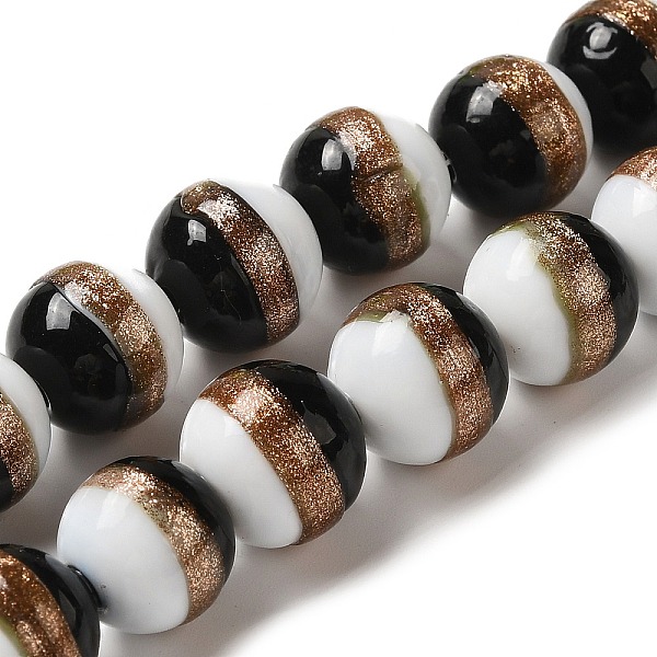 

PandaHall Lampwork Beads Strands, Round, Black, 12mm, Hole: 1.2mm, about 45pcs/strand, 19.29''(49cm) Lampwork Round Black