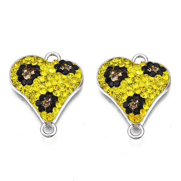 

PandaHall Rack Plating Alloy Links Connectors, with Polymer Clay Rhinestone, Cadmium Free & Lead Free, Platinum Plated, Heart, Citrine..., Orange