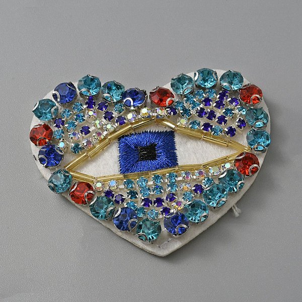 Strass de verre perlé coudre sur des patchs de coeur