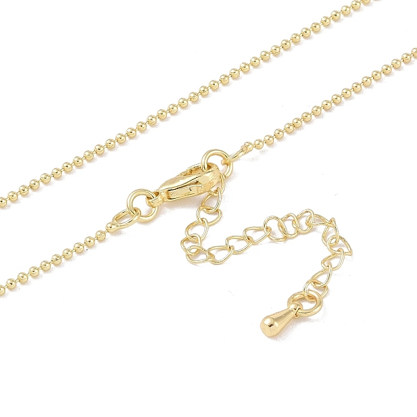 

PandaHall Brass Chain Necklaces, Ball Chains, Real 18K Gold Plated, 17.64 inch(448mm) Brass