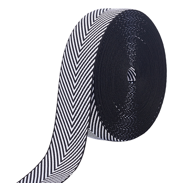 

PandaHall PH 9.6 Yard Craft Striped Ribbon 1.2" Wide Polyester Ribbon Black White Striped Cotton Webbing Twill Tape Ribbon Herringbone...