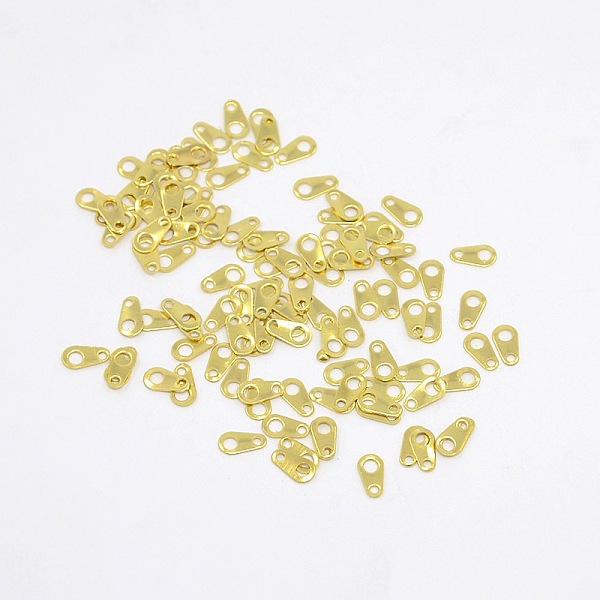 

PandaHall Brass Chain Tabs, Chain Extender Connectors, Golden, about 3mm wide, 6mm long, hole: 1mm Brass