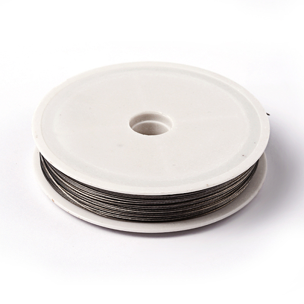 

PandaHall 1 Roll Beading Wirer, Tiger Tail Wire, Nylon-coated Stainless Steel, Original Color(Raw), Raw, 0.6mm, about 131.23 Feet(40m)/roll..., Gray