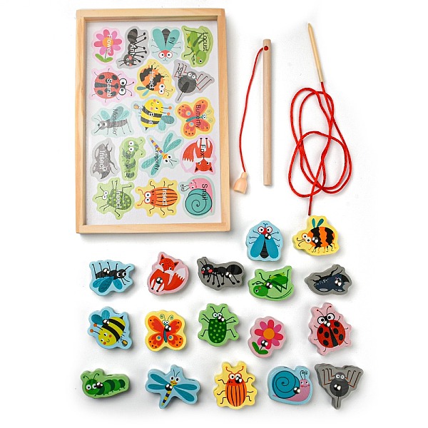 

PandaHall Wooden Magnetic Fishing Games, Montessori Toys, Cognition Game for Toddlers Kids, Educational Preschool Beading Toy Gift, Animal..., Multicolor