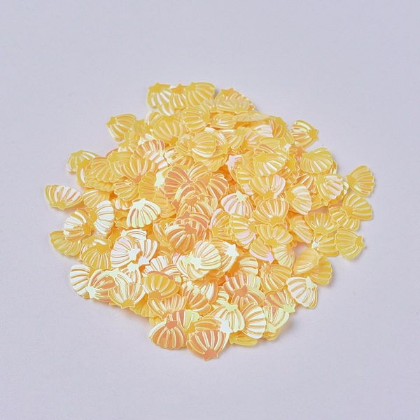

PandaHall Ornament Accessories Plastic Paillette/Sequins Beads, No Hole/Undrilled Beads, Shell Shapes, Gold, 6x8x0.6mm, about 45359pcs/pound...