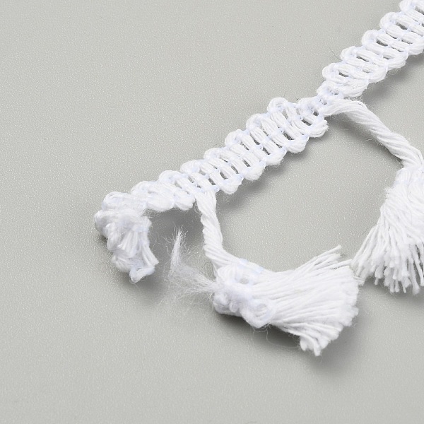 

PandaHall Cotton Tassel Ribbon, Garment Accessories, White, 3/8 inch(10mm) Cotton None White