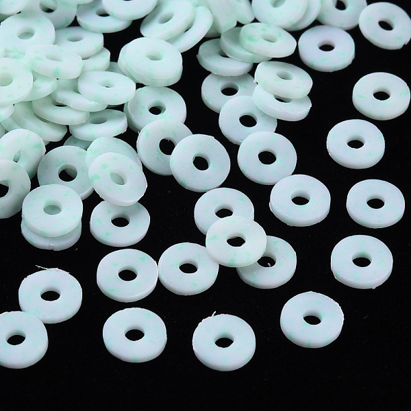 

PandaHall Handmade Polymer Clay Beads, Disc/Flat Round, Heishi Beads, Pale Turquoise, 6x1mm, Hole: 1.8mm, about 3330pcs/1000g Polymer Clay...