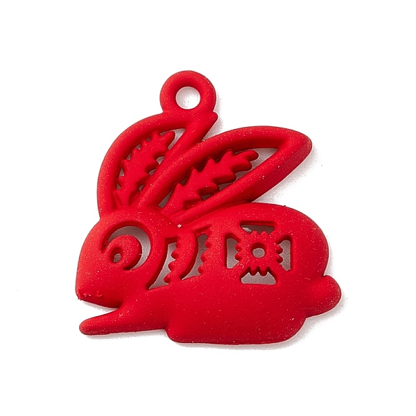 

PandaHall Spray Painted Alloy Pendents, Rabbit, Red, 19.5x18x4mm, Hole: 1.5mm Alloy Rabbit Red