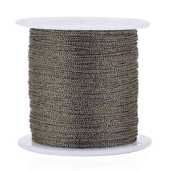 PandaHall Polyester Braided Metallic Thread, for DIY Braided Bracelets Making and Embroidery, Coffee, 0.4mm, 6-Ply, about 54.68 yards...