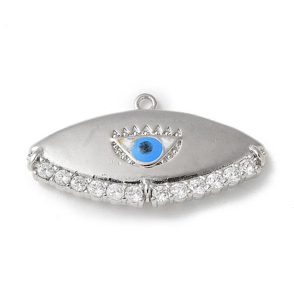 Rack Plating Brass Micro Pave Cubic Zirconia Enamel Pendants