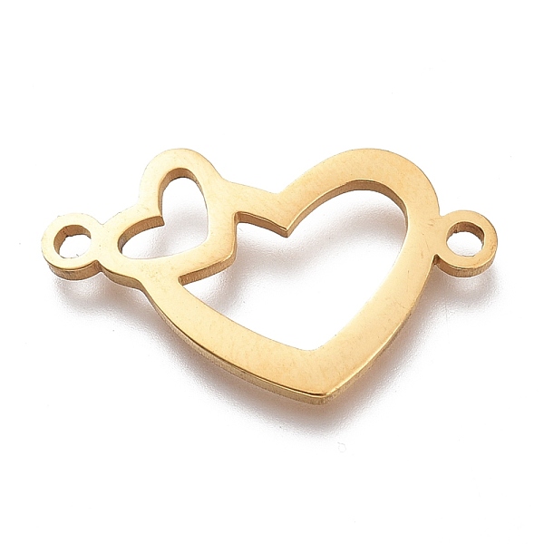 

PandaHall 304 Stainless Steel Links Connectors, Laser Cut, Heart, Golden, 12x21x1mm, Hole: 2mm 304 Stainless Steel Heart