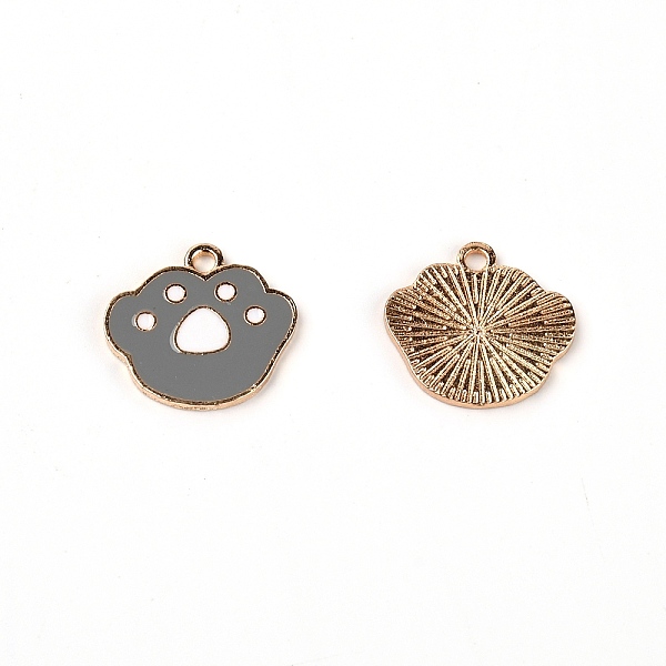 

PandaHall Alloy Enamel Pendants, Paw, Light Gold, Gray, 18x19.5x1.5mm, Hole: 2mm Alloy+Enamel Others Gray