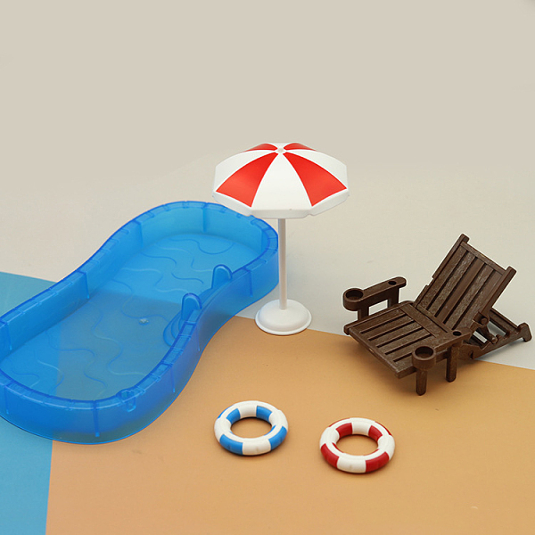 Plastic Miniature Beach Chair Display Decorations