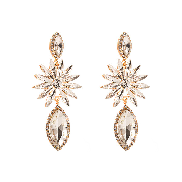 

PandaHall Sparkling Geometric Earrings with Alloy and Colorful Rhinestones for Women's Party Look, Wheat, size 1 Alloy Orange