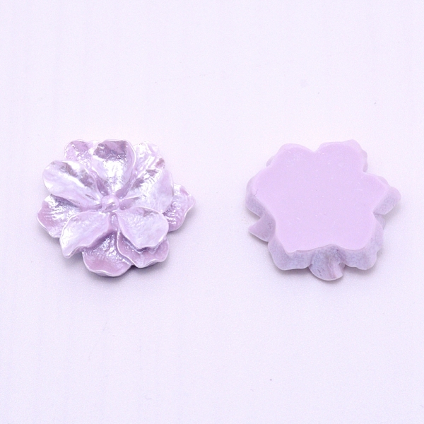 

PandaHall Opaque Resin Cabochon, Flower, Lilac, 26x23.7x6.5mm Resin Flower Purple