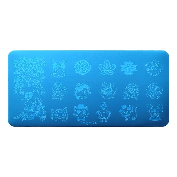 

PandaHall Stainless Steel Nail Art Templates Stamping Plate Set, Nail Image Templates, Rectangle Manicure Template Kit, Animal Pattern...