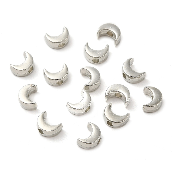 

PandaHall CCB Plastic Beads, Moon, Platinum, 7x5x3mm, Hole: 1.8mm Plastic Moon