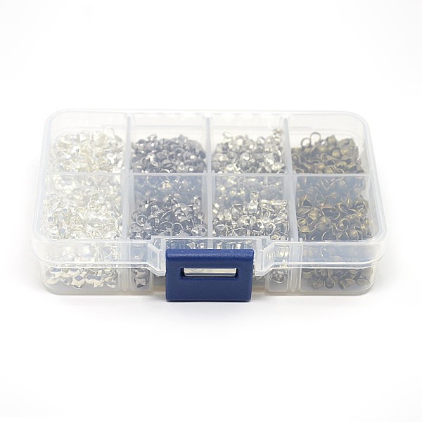 

PandaHall 1Box Iron Bead Tips, Calotte Ends, Clamshell Knot Cover, Mixed Color, 9x3mm, Hole: 1.5mm, Inner Diameter: 3mm, about 1000pcs/box...
