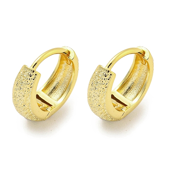 

PandaHall Brass Hoop Earrings, Real 18K Gold Plated, 11x4mm Brass Round