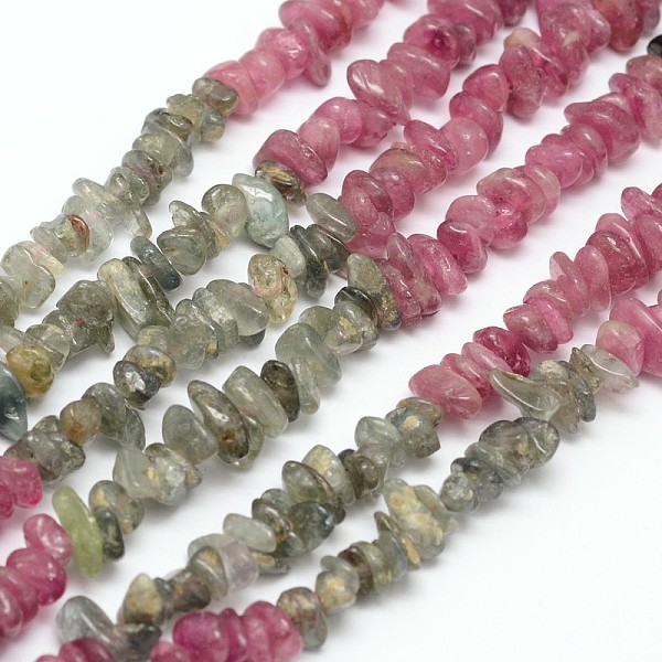 

PandaHall Chips Natural Tourmaline Beads Strands, Mixed Color, 3~5x3~5x3~5mm, Hole: 1mm, about 16 inch Tourmaline Chip Multicolor