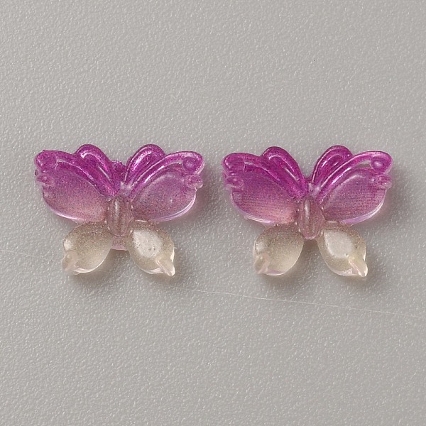 

PandaHall Luminous Resin Cabochons, Glow in the Dark, Nail Art Decoration Accessories, Butterfly, Medium Violet Red, 8x10x3mm Resin...
