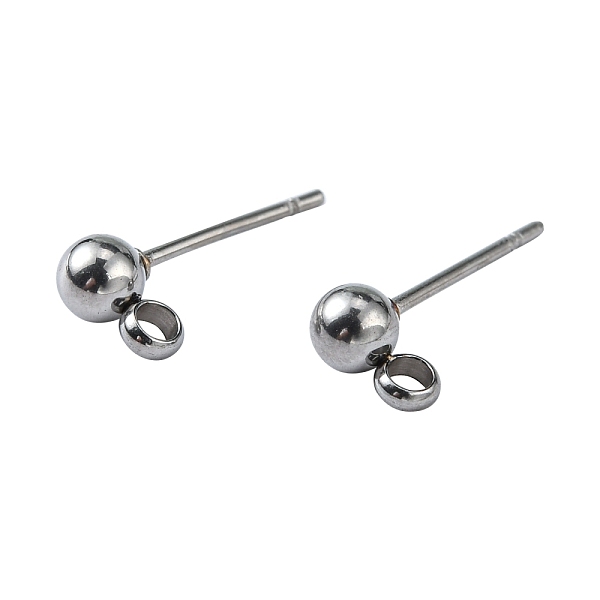 

PandaHall 304 Stainless Steel Stud Earring Findings, with Loop, Stainless Steel Color, 15x7x4mm, Hole: 1.7~2mm, Pin: 0.8mm 304 Stainless...