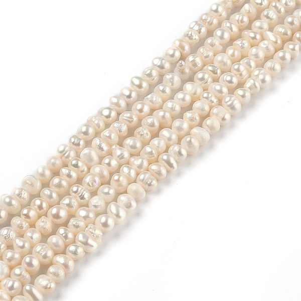 

PandaHall Natural Cultured Freshwater Pearl Beads Strands, Potato, Bisque, 3.5~4.5x4.5~6.5mm, Hole: 0.5mm, about 86pcs/strand, 13.78 inch..., Orange