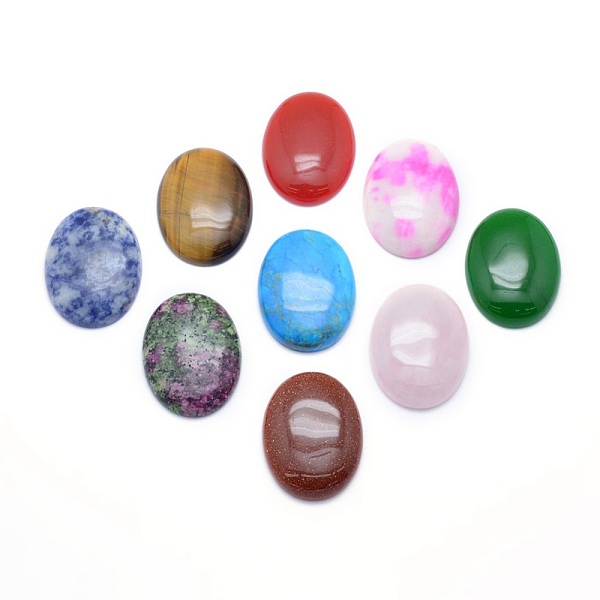 

PandaHall Natural & Synthetic Mixed Stone Cabochons, Oval, 40x30x7.5~8mm Mixed Stone Oval