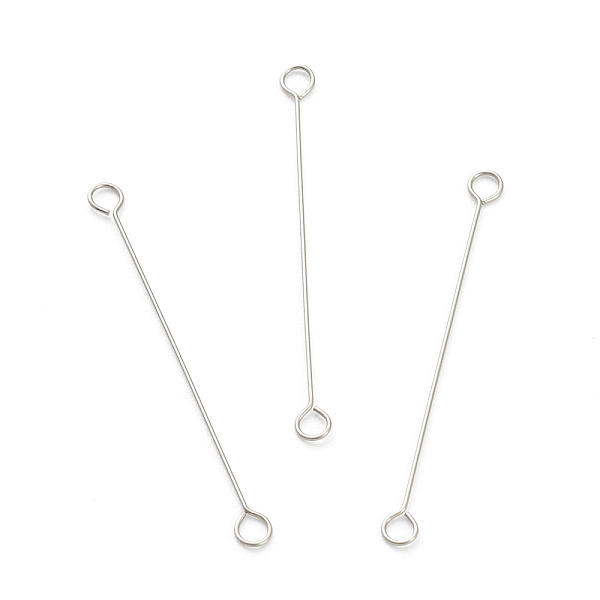 

PandaHall 316 Surgical Stainless Steel Eye Pins, Double Sided Eye Pins, Stainless Steel Color, 30x2.5x0.4mm, Hole: 1.6mm 316 Surgical...