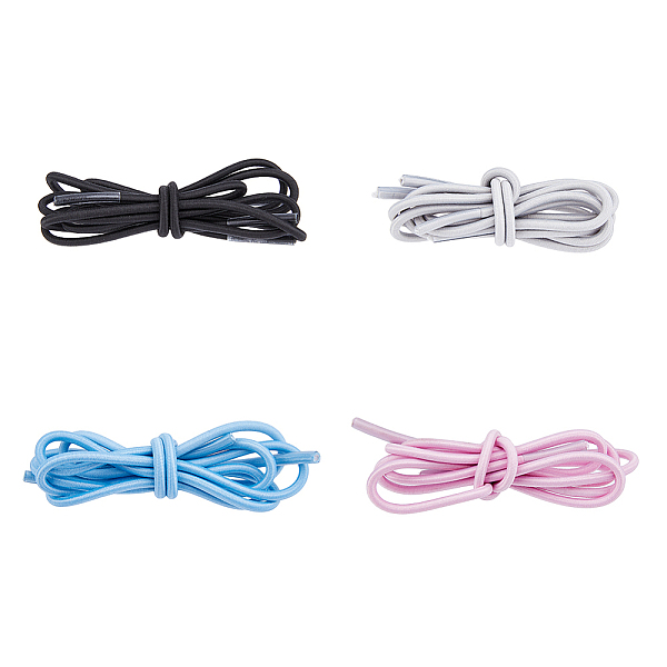 

PandaHall SUPERFINDINGS 4 Pairs 4 Colors Polyester Athletic Shoelace, Elastic No Tie Shoelace Replacement for Sneakers, Mixed Color..., Multicolor