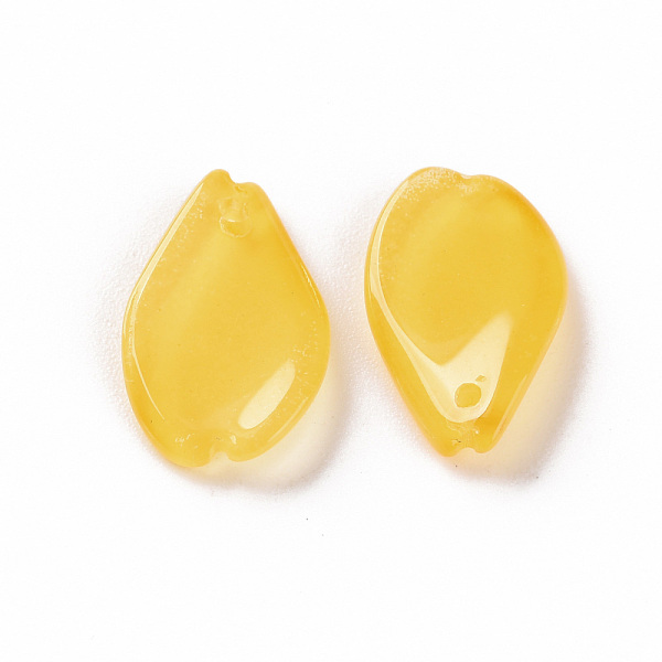 

PandaHall Spray Painted Glass Pendants, Petaline, Gold, 16x9.5x2mm, Hole: 1mm Glass Petaline Gold