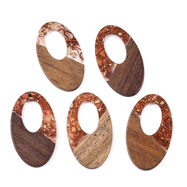 Transparent Resin and Walnut Wood Pendants