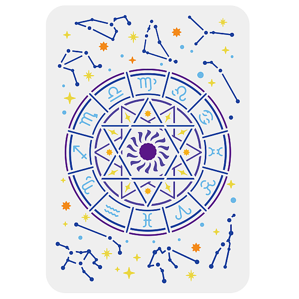 

PandaHall Plastic Drawing Painting Stencils Templates, for Painting on Scrapbook Fabric Tiles Floor Furniture Wood, Rectangle, Astrolabe...