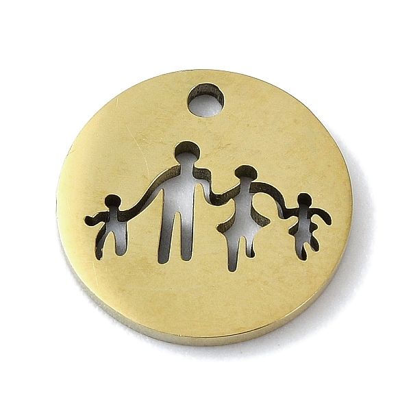 

PandaHall 304 Stainless Steel Charms, Laser Cut, Flat Round with Family Charms, Golden, 12x12x1mm, Hole: 1.2mm 304 Stainless Steel Flat...
