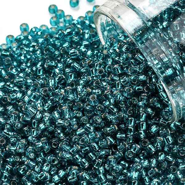 

PandaHall TOHO Round Seed Beads, Japanese Seed Beads, (23BDA) Green Aqua Silver Lined, 11/0, 2.2mm, Hole: 0.8mm, about 5555pcs/50g Glass..., Cyan