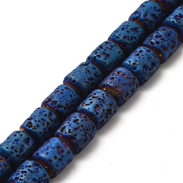 

PandaHall Electroplated Natural Lava Rock Beads Strands, Column, Blue Plated, 8x6.5mm, Hole: 1mm, about 50~51pcs/strand, 15.35~15.55 inch...
