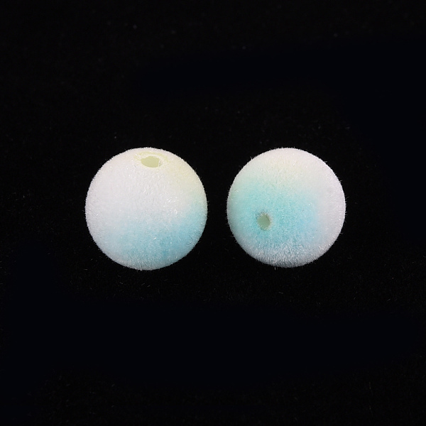 

PandaHall Flocky Plastic Beads, Round, Turquoise, 12mm, Hole: 1.8mm Plastic Round Green