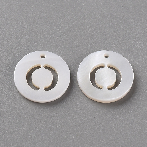 

PandaHall Natural Freshwater Shell Pendants, Flat Round with Letter, Letter.O, 12x1.5mm, Hole: 1mm Freshwater Shell Letter O White
