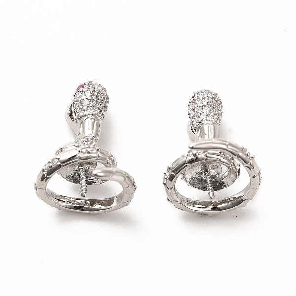 

PandaHall Rack Plating Brass Micro Pave Cubic Zirconia Cup Peg Bails, Snake, Lead Free & Cadmium Free, Real Platinum Plated, 19x14x13mm...