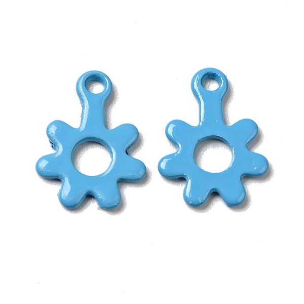 

PandaHall Spray Painted 201 Stainless Steel Charms, Flower Charms, Deep Sky Blue, 11x8.5x1mm, Hole: 1.2mm 201 Stainless Steel Flower